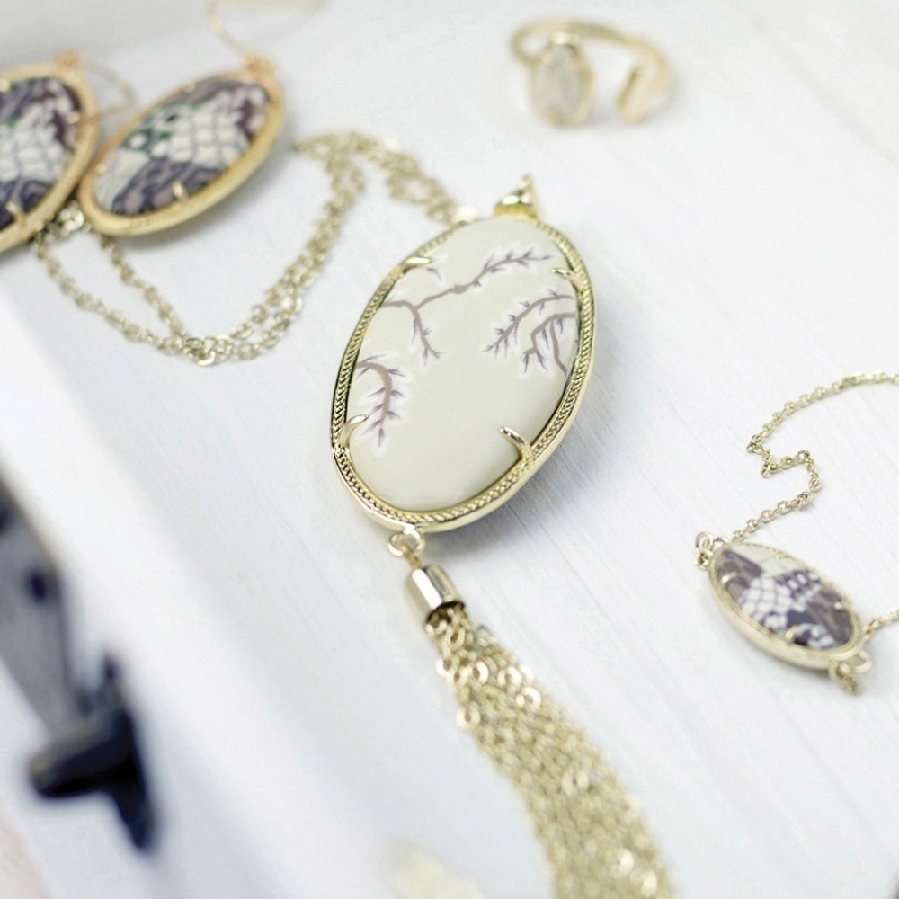 New‎ Jilzarah 33" Latte Tassel Reversible Necklace